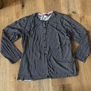 Marina Rinaldi Sport Black‎ Checkered Cardigan Size L
